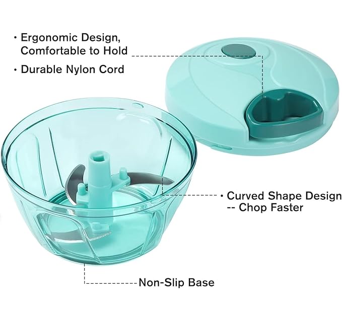 Vegetable Chopper (Multicolor) (500ml - 3 Blades)