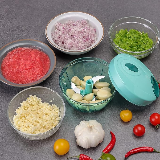 Vegetable Chopper (Multicolor) (500ml - 3 Blades)